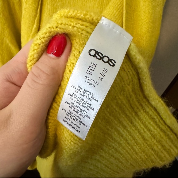 Asos Yellow Ballon Sleeve Cardigan - Picture 5 of 5